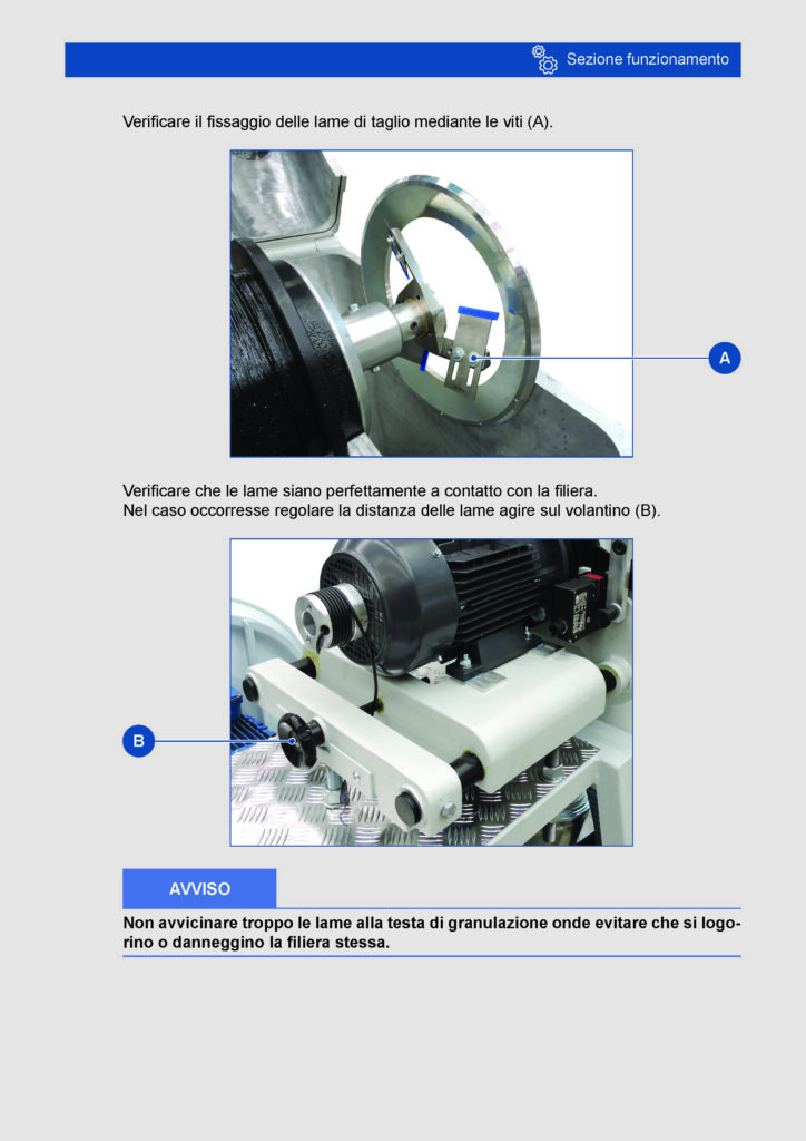 Pagina tipo sezione manutenzione manuale istruzioni di utilizzo